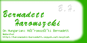 bernadett haromszeki business card